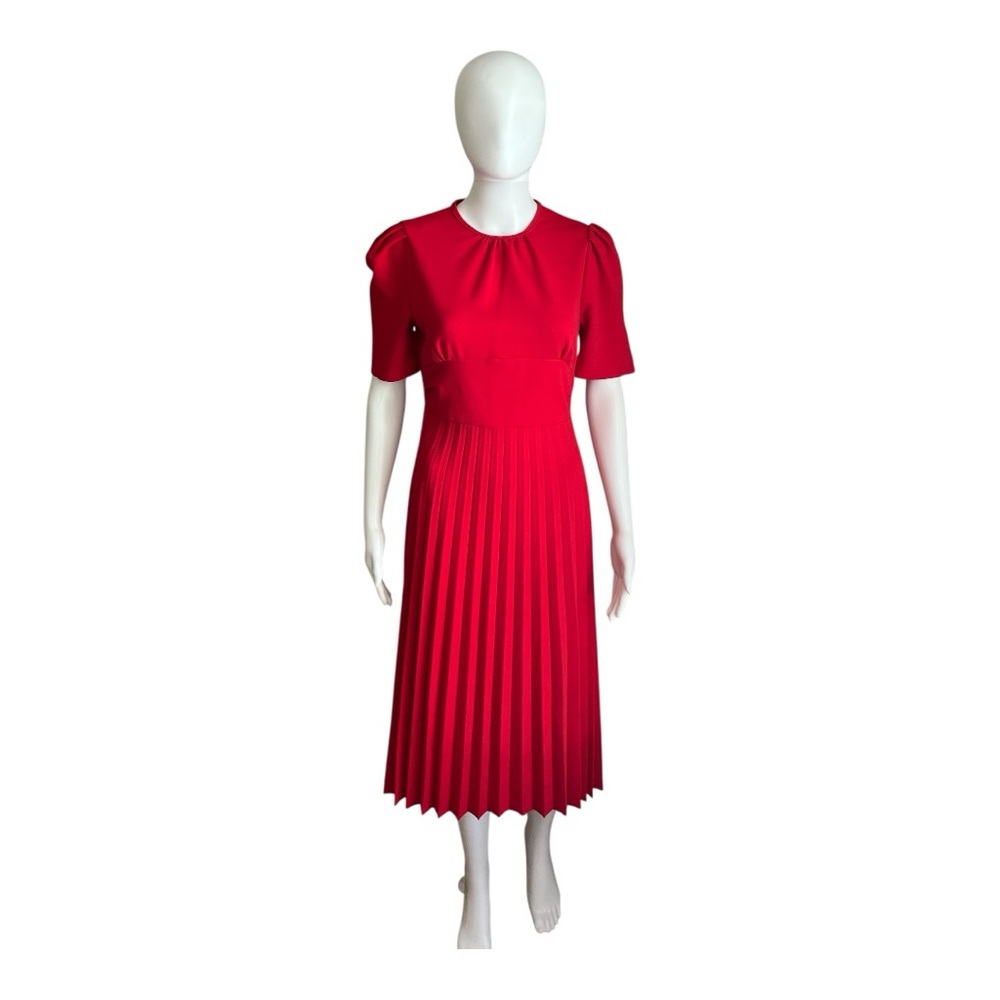 Metamorphosis Girl Elegant Red Pleated Midi Dress Size S